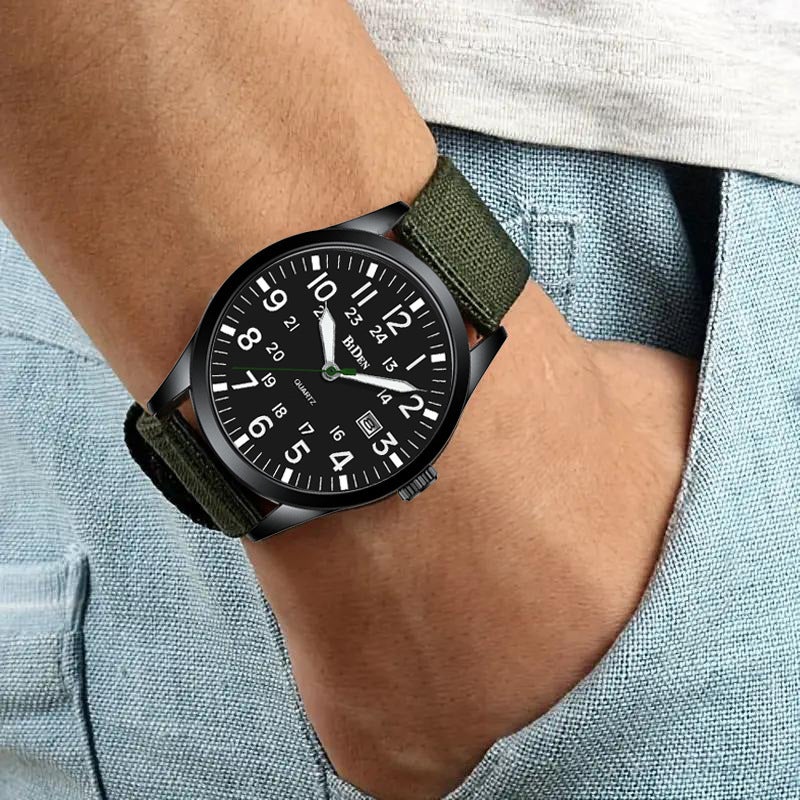 BIDEN Men's Sports Quartz Watch Water Resistant Nylon Strap - Image 4