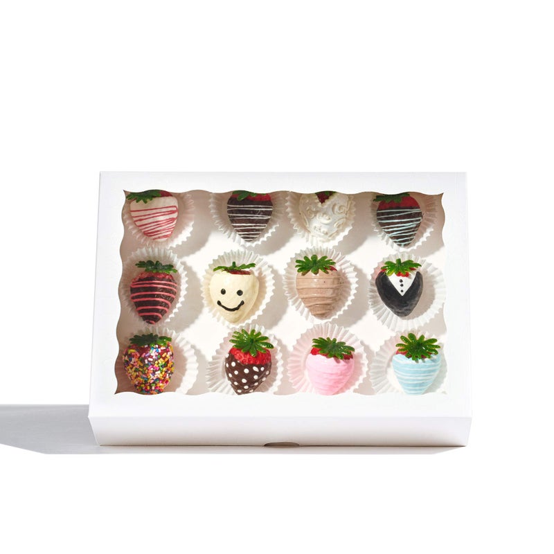 SLShePack 4PCS 10 x 7 x 2.5 inches Cookies Bakery Boxes with Window Cakesicle Chocolate Bomb,Macaron Boxes,Clear Chocolate Covered Strawberries Boxes Pretzel Rods Boxes - Image 1