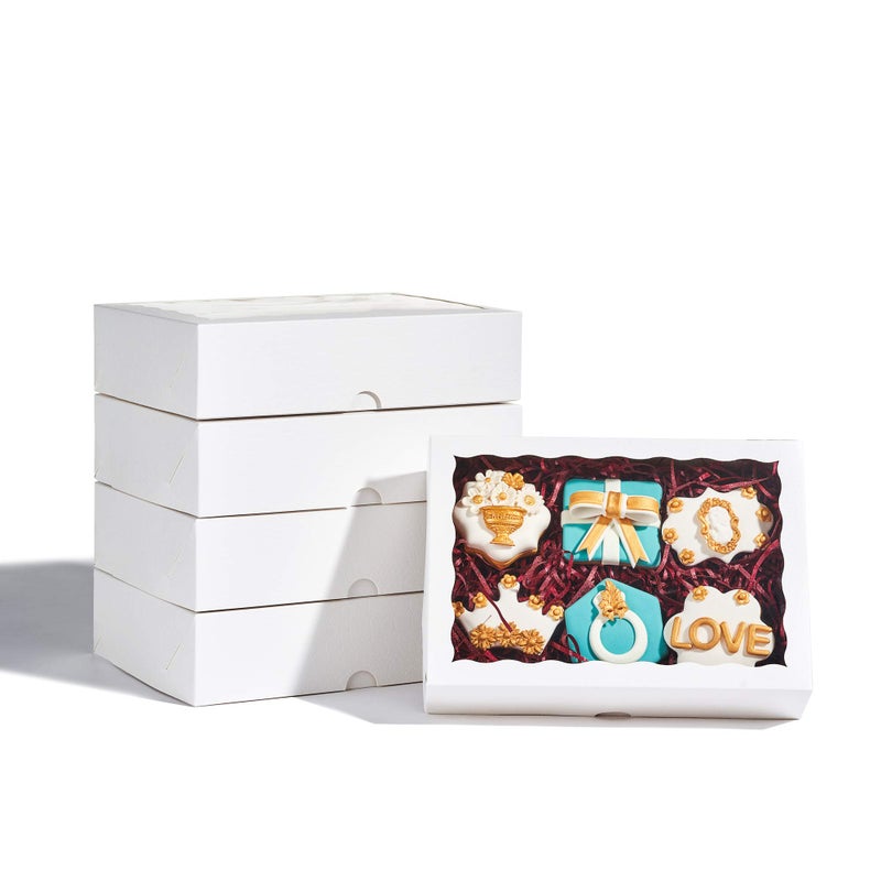SLShePack 4PCS 10 x 7 x 2.5 inches Cookies Bakery Boxes with Window Cakesicle Chocolate Bomb,Macaron Boxes,Clear Chocolate Covered Strawberries Boxes Pretzel Rods Boxes - Image 2