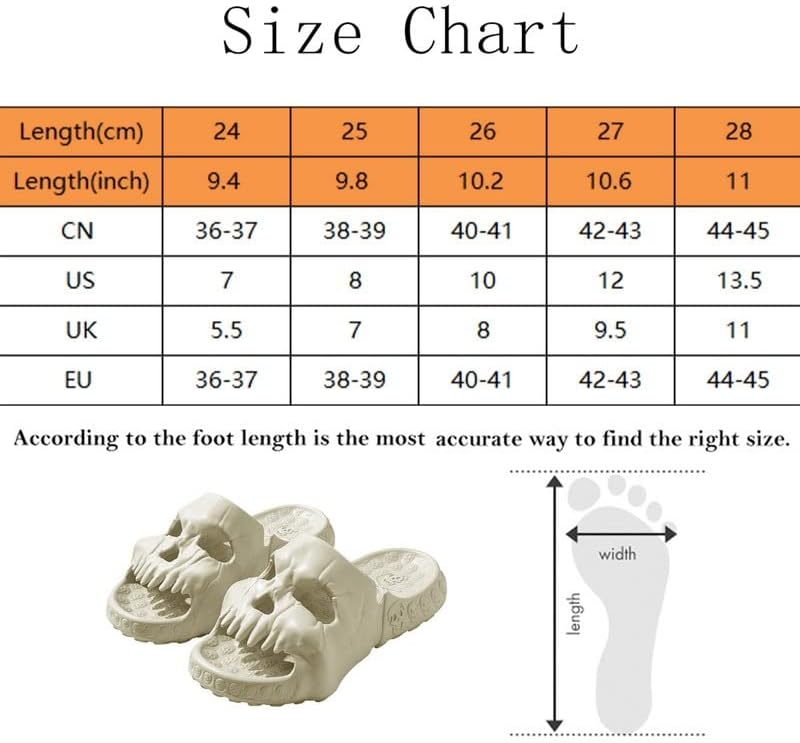 woobles Skull Design Single Band Slides, 2023 New EVA Thick Bottom Skull Design Could Slippers, Unique Couple Beach Sandals for Women and Men (40-41,Grey) 40-41 Grey - Image 5