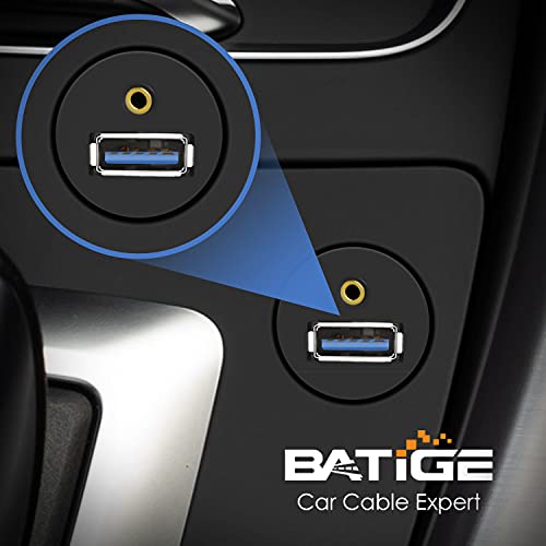 BATIGE USB 3.0 & 3.5mm Car Mount Flush Cable 3.5mm + USB3.0 AUX Extension Dash Panel Waterproof Mount Cable for Car Boat and Motorcycle 1ft - Image 2