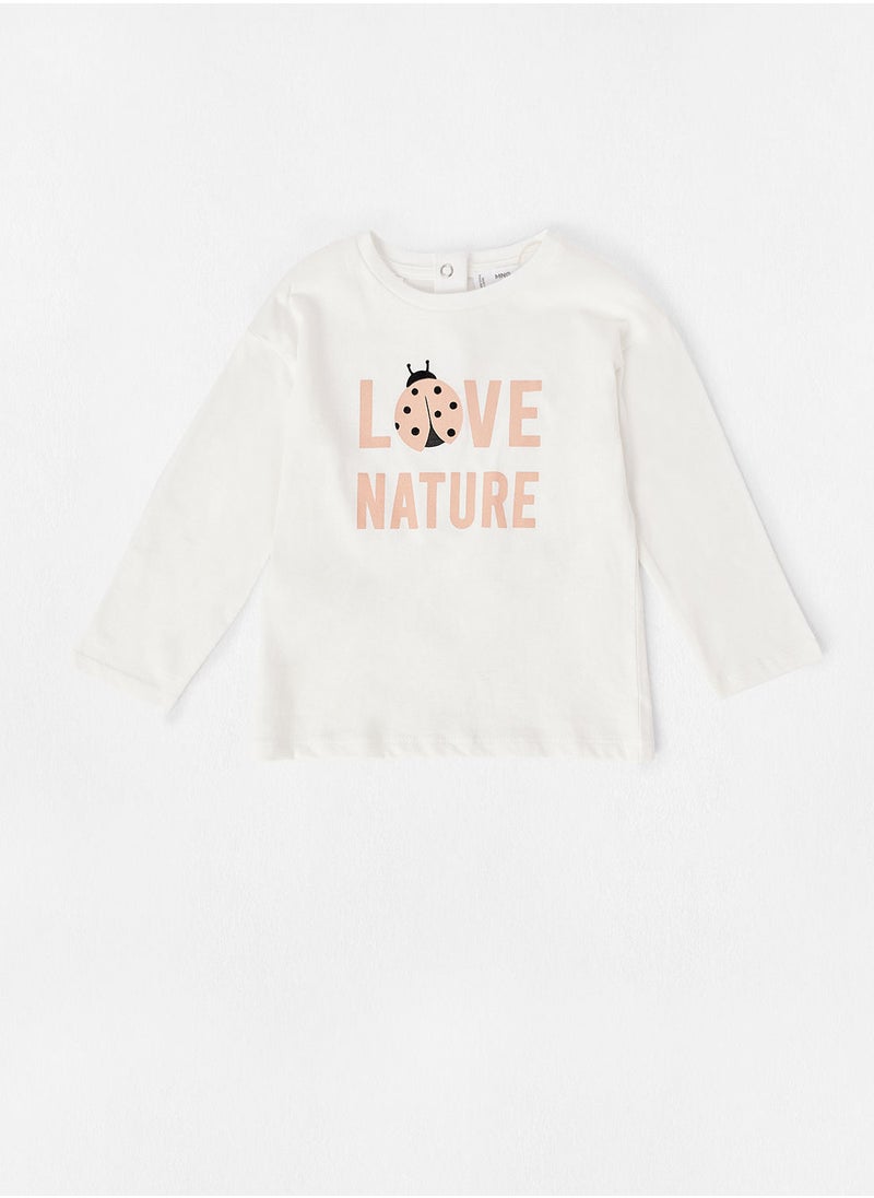 MANGO - Baby Girls Slogan T-Shirt - Image 1