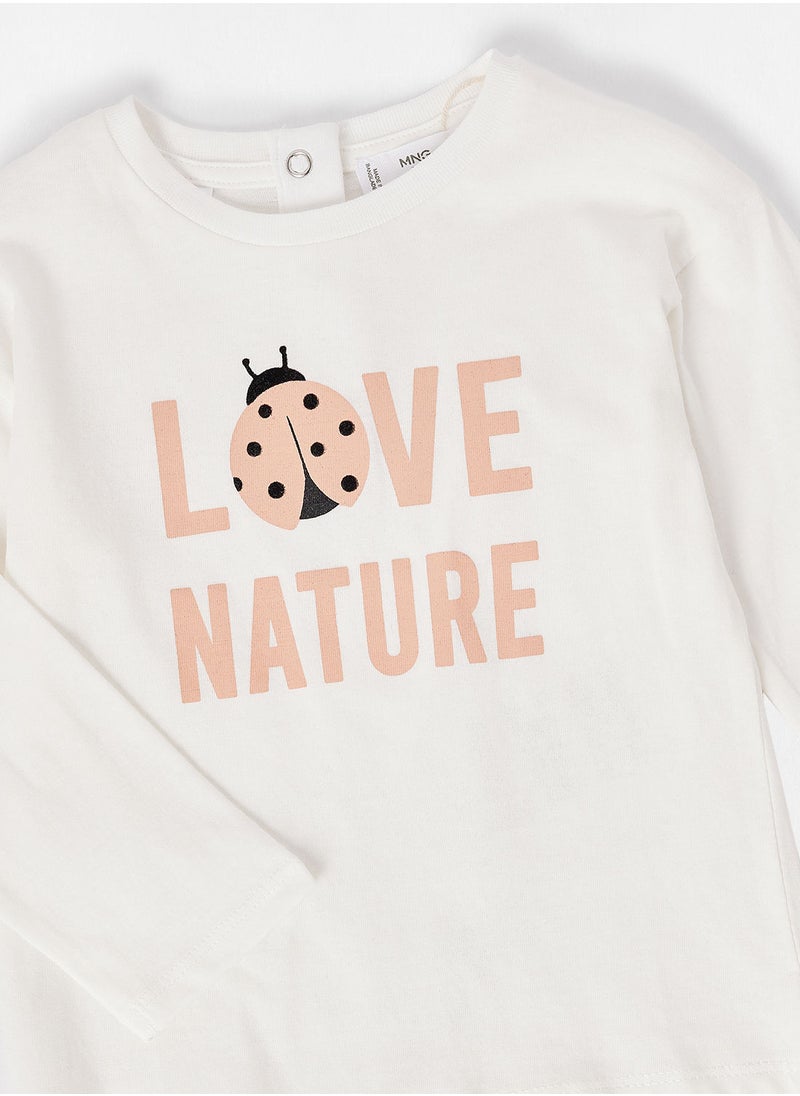 MANGO - Baby Girls Slogan T-Shirt - Image 1