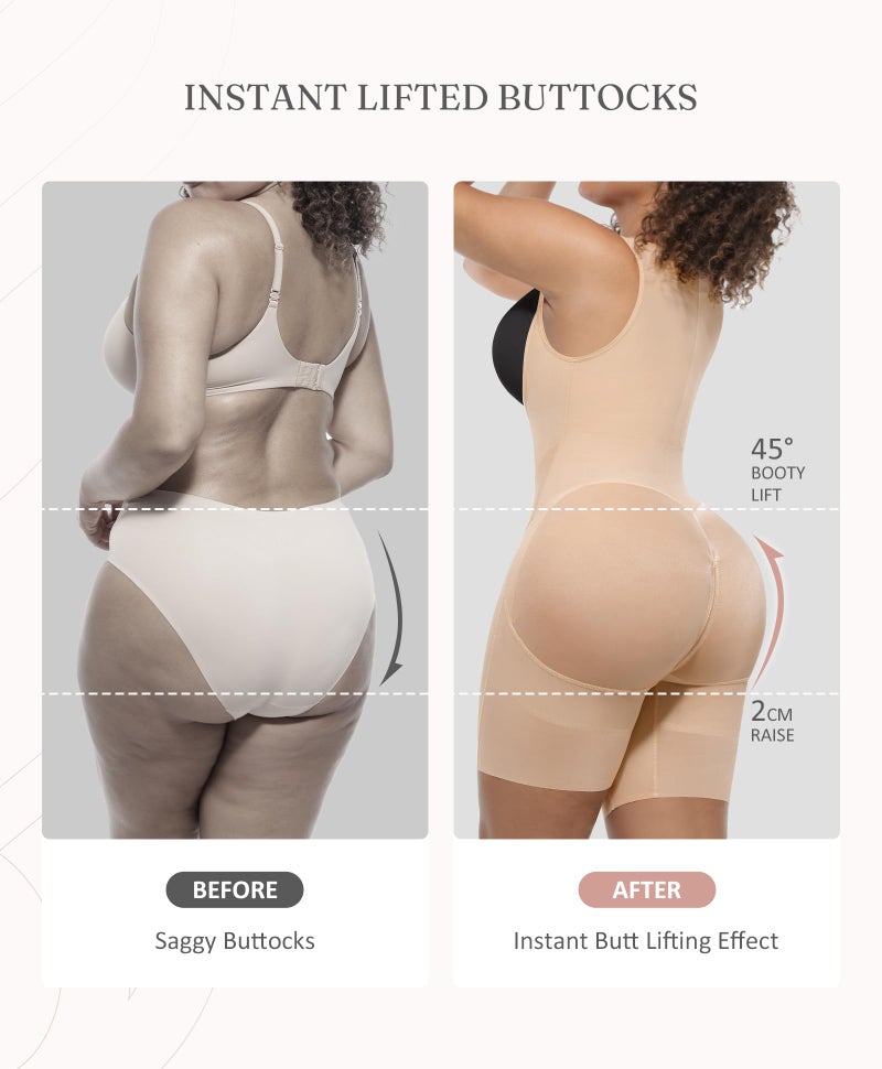 FeelinGirl Plus Size Shapewear bodysuit Faja Postparto Para Mujer Booty Lifting Surgical Fajas Compression Garment Beige XX-Large - Image 3