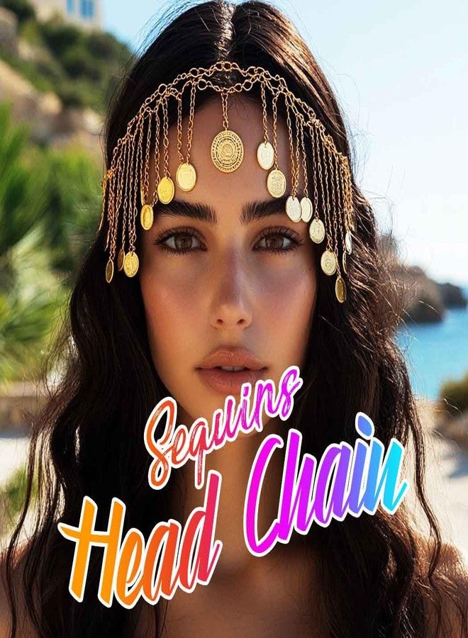 يان سلسلة رأس يان الذهبية المرصعة بالترتر للنساء - Image 4