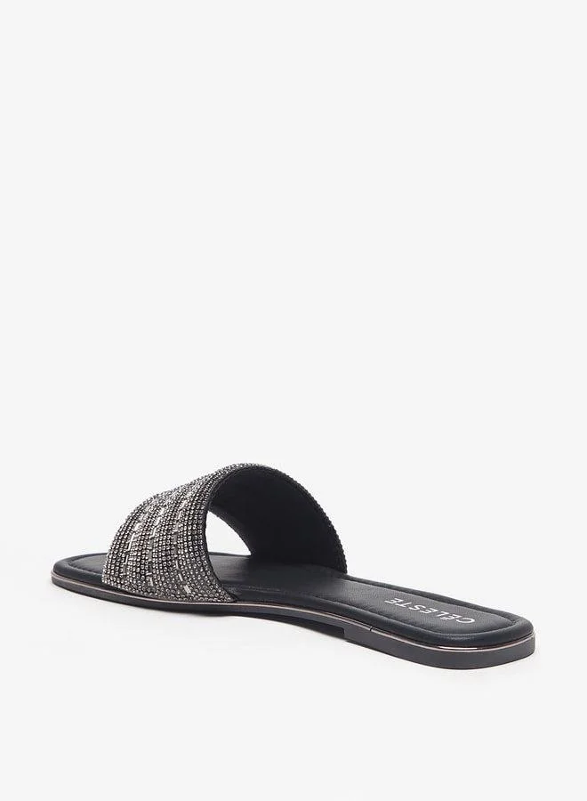 سيليست صنادل نسائية سهلة الارتداء مزينة