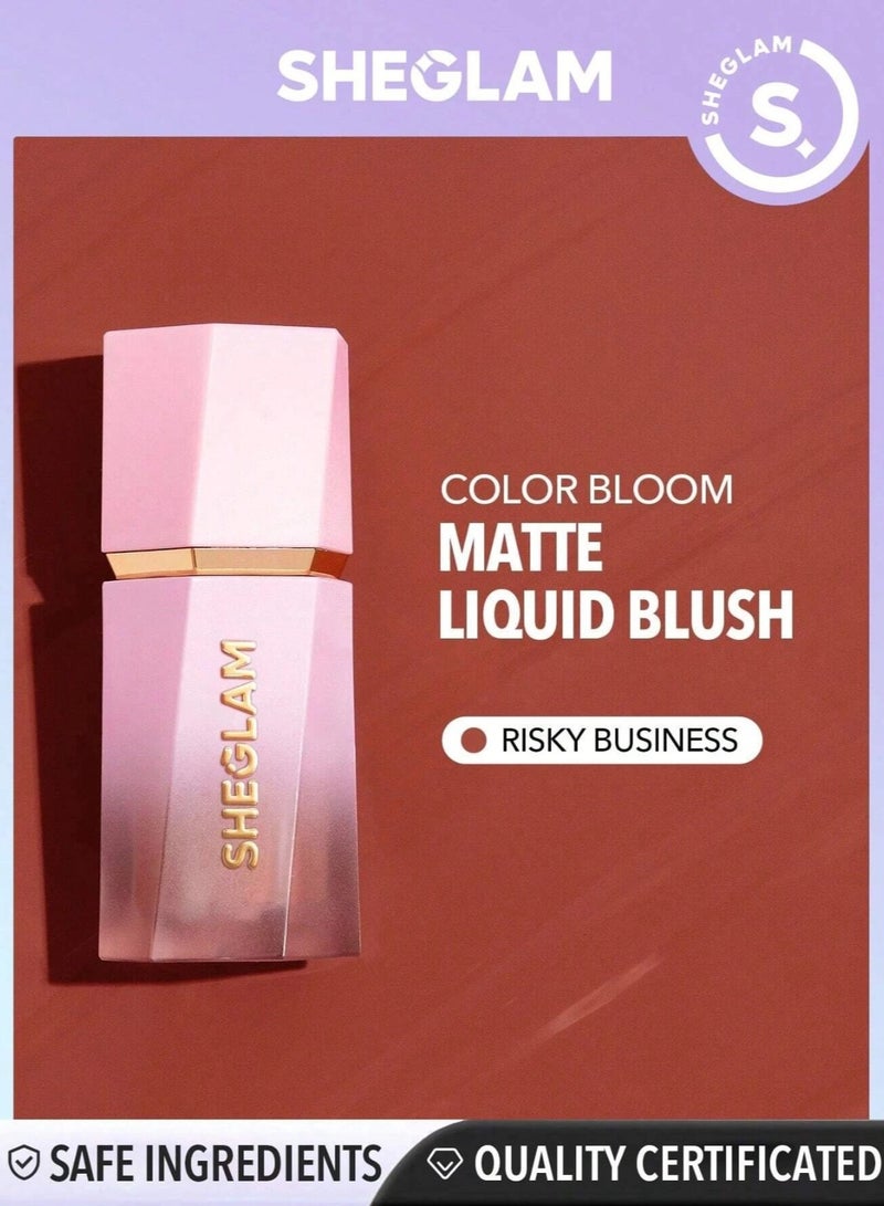 SHEGLAM Color Bloom Liquid Blush Matte 5.2ml Risky Business - Image 1