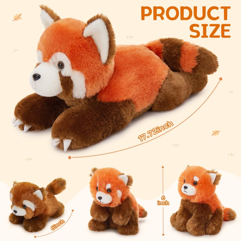 MorisMos Red Panda Stuffed Animal, Stuffed Mommy Red Panda Plush Toy with 3 Baby Pandas, Realistic Plushie Toy Gift for Kids Girls Boys 17.7 Inches - Image 2