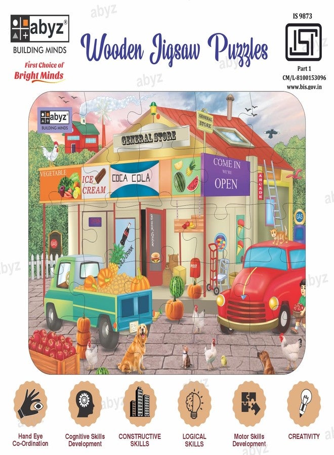ABYZ Wooden Jigsaw General Store Games Puzzles 25pcs for Kids of Age 4-6 Years - Image 3
