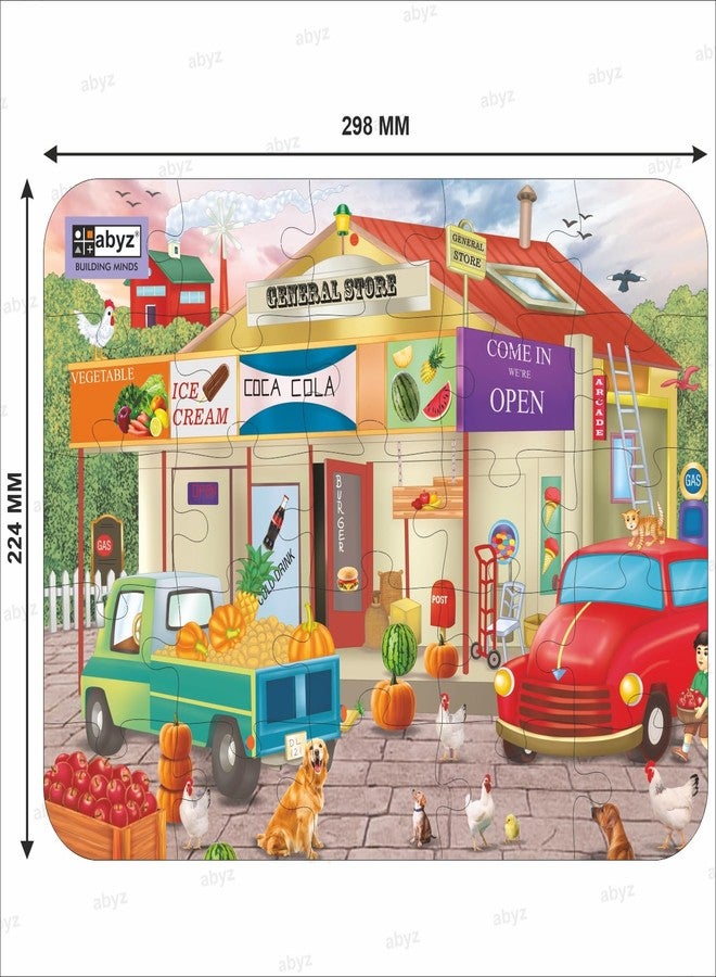 ABYZ Wooden Jigsaw General Store Games Puzzles 25pcs for Kids of Age 4-6 Years - Image 2