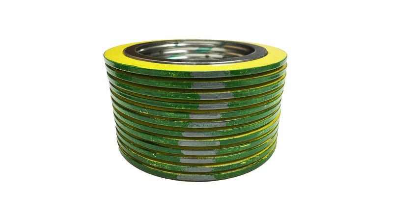 Lamons جوانات حلزونية من الفولاذ المقاوم للصدأ 316L من ستيرلينغ سيل 90003316GR150X12 مع حشوة جرافيت مرنة، لماسورة 3 بوصة، فئة ضغط 150# (الكمية: 12)، شريط أخضر مع خطوط رمادية (عبوة من 12) - Image 1