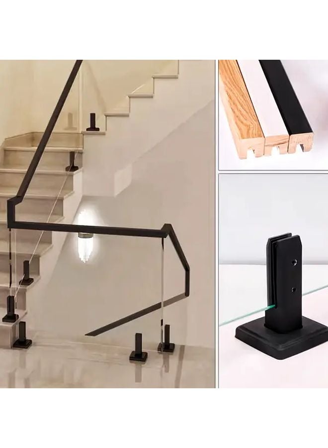 1 Set Heavy Duty Stainless Steel Glass Railing Bracket For Stairs Handrails Balcony - Image 2