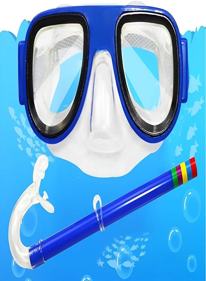 LDG WARE Snorkel Mask Set Easy Breathing Dive Mask for Under Water Swimming | Adjustable Silicone Swim Goggles with Large Frame and Breathing Tube (Pack of 1) (Swimming Scuba Diving Mask) (Blue) - Image 2