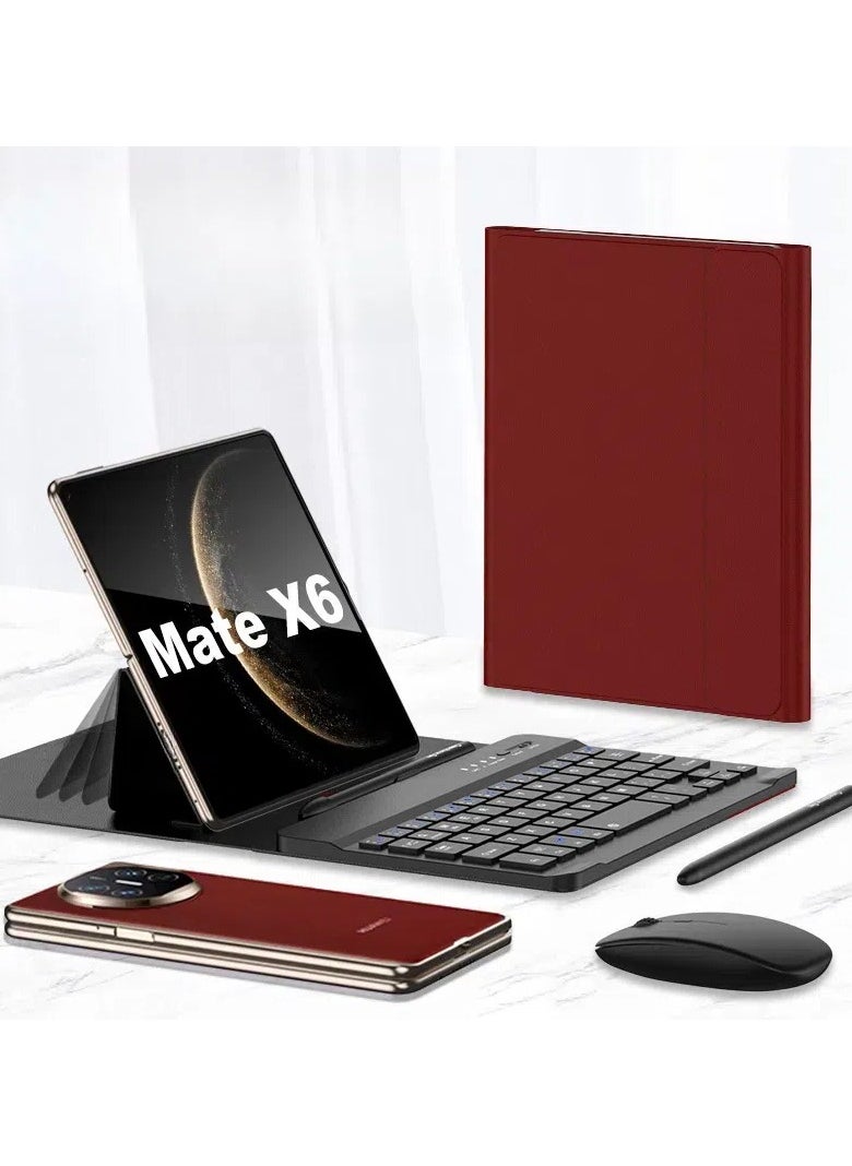 General - Wireless keyboard compatible with Huawei Mate X6 phone with Bluetooth keyboard, mouse and foldable stand holster. Pen with pen + Huawei Mate X6 pen slot - Image 1