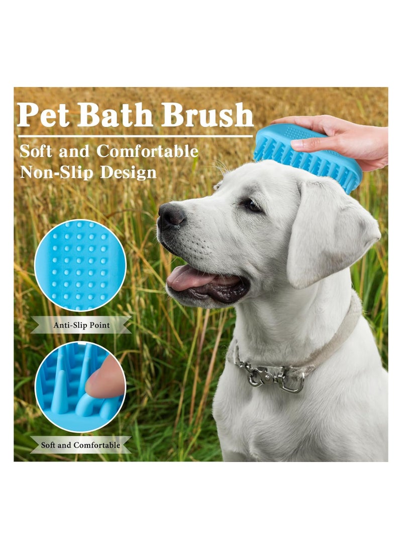 2PCS Dog Bath Brush | Dog Scrubber for Bath | Dog Shampoo Brush | Dog Washing Brush | Dog Shower Brush with Adjustable Handle,Suitable for Pets Deshedding, Washing, Massaging & Grooming (Green Blue) - Image 4