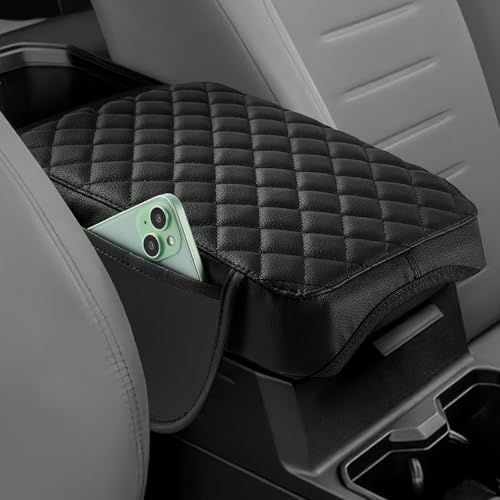 JOYTUTUS Center Console Cover with Pocket Compatible with 20162023 Tacoma Armrest PU Leather Arm Rest Cover Middle Console Protector - Image 1