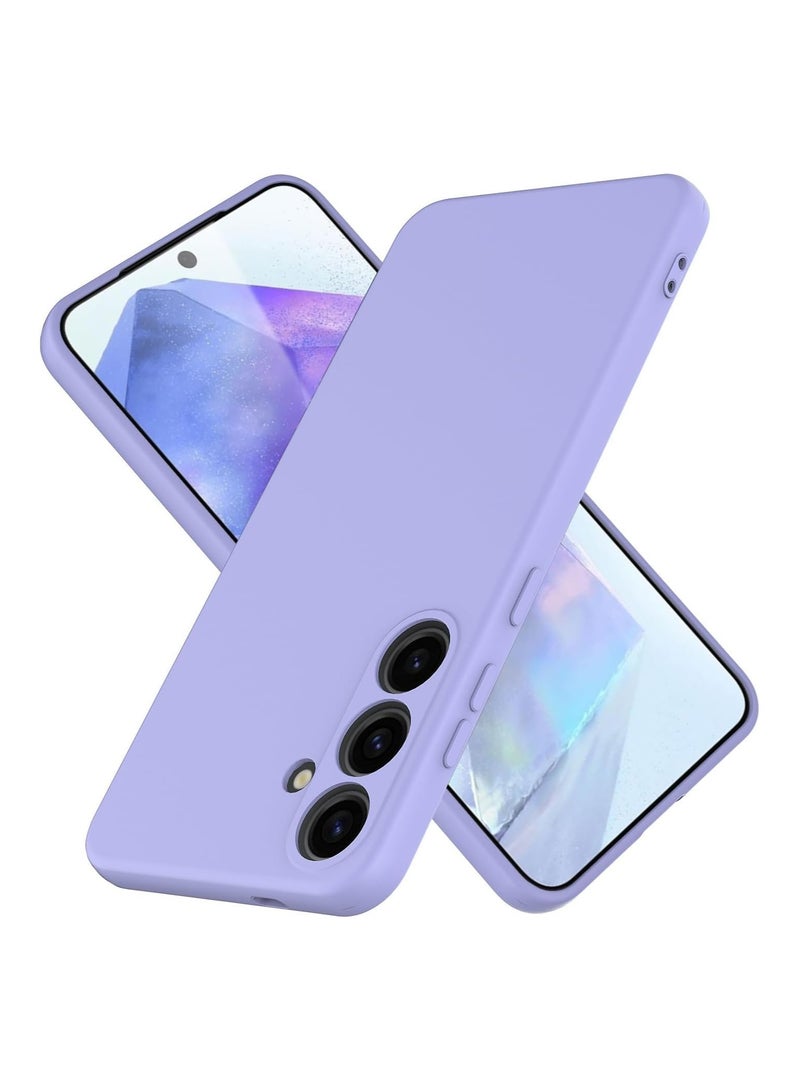 Denx Silicone Case for Samsung Galaxy A55, Soft Silicone Slim Case Light weight, Shockproof Cover, Anti fingerprint Case, Designed For Samsung Galaxy A55 (Light Purple) - Image 1