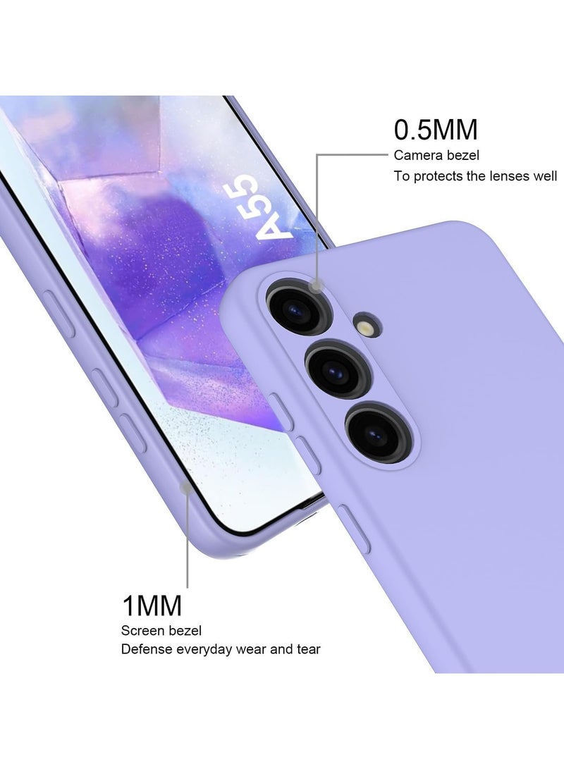 Denx Silicone Case for Samsung Galaxy A55, Soft Silicone Slim Case Light weight, Shockproof Cover, Anti fingerprint Case, Designed For Samsung Galaxy A55 (Light Purple) - Image 5