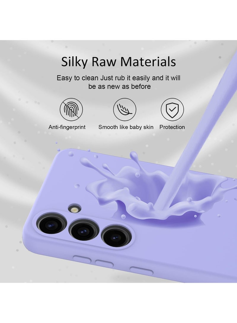 Denx Silicone Case for Samsung Galaxy A55, Soft Silicone Slim Case Light weight, Shockproof Cover, Anti fingerprint Case, Designed For Samsung Galaxy A55 (Light Purple) - Image 3
