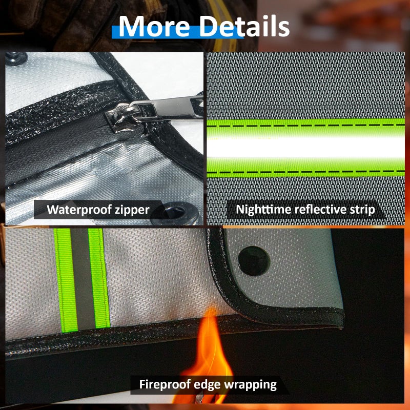 BOECIOG Upgraded Fireproof Document Bag, 15 in x 11 in Large Capacity with Waterproof Zipper, Flame-Resistant Edging, Fire Proof Money Bag for Cash, Safe Storage for Documents Valuables, Passports - Image 5