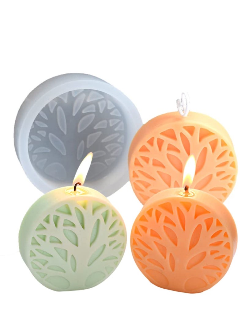 Excefore Candle Molds 3d Simple Tree of Life Silicone for Making Resin Pillar Aromatherapy Gypsum Candles Wax Soap Flower Specimen Clay Craft - Image 1