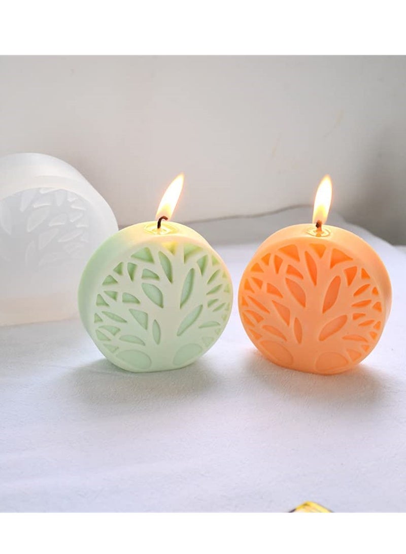 Excefore Candle Molds 3d Simple Tree of Life Silicone for Making Resin Pillar Aromatherapy Gypsum Candles Wax Soap Flower Specimen Clay Craft - Image 2