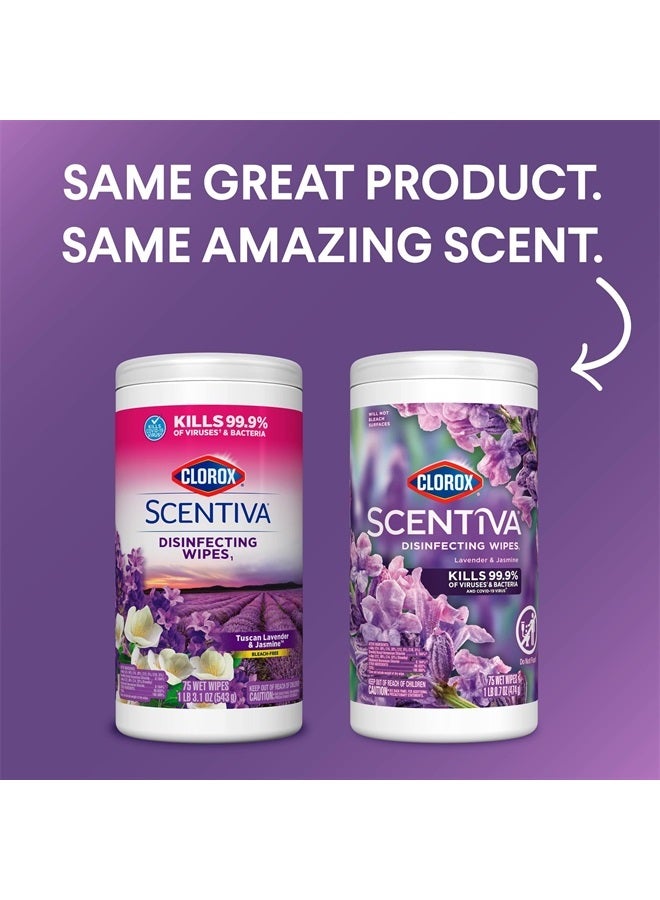 Clorox مناديل تعقيم خالية من المبيضات سسينتيفا، لافندر توسكاني وياسمين - Image 2