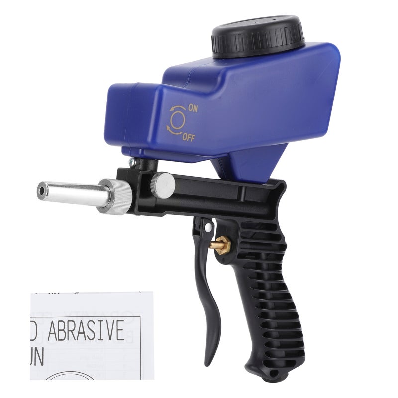 Gravity Sandblasting Gun Portable Car Sandblaster with Adjustable Flow - Replaceable Nozzle Sandblaster with Filter for Light Metal Rust Removal - Image 1