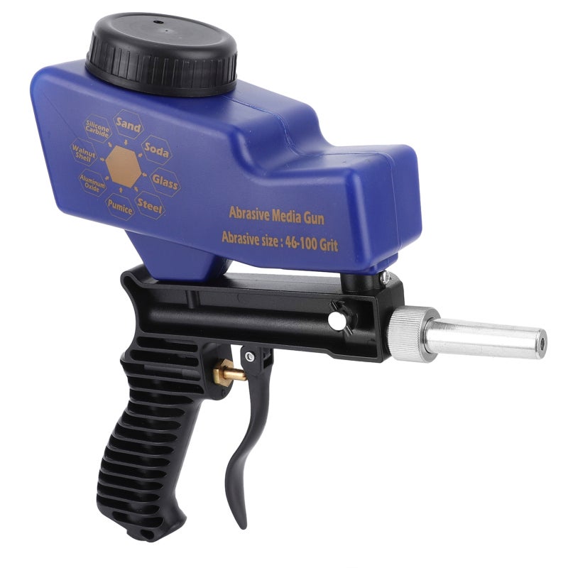 Gravity Sandblasting Gun Portable Car Sandblaster with Adjustable Flow - Replaceable Nozzle Sandblaster with Filter for Light Metal Rust Removal - Image 2