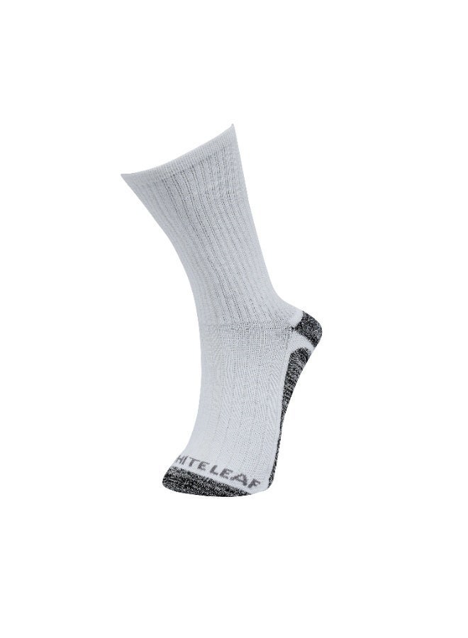 White Leaf Diabetic Anti-Skid Socks, White- 1 Pack - Image 5