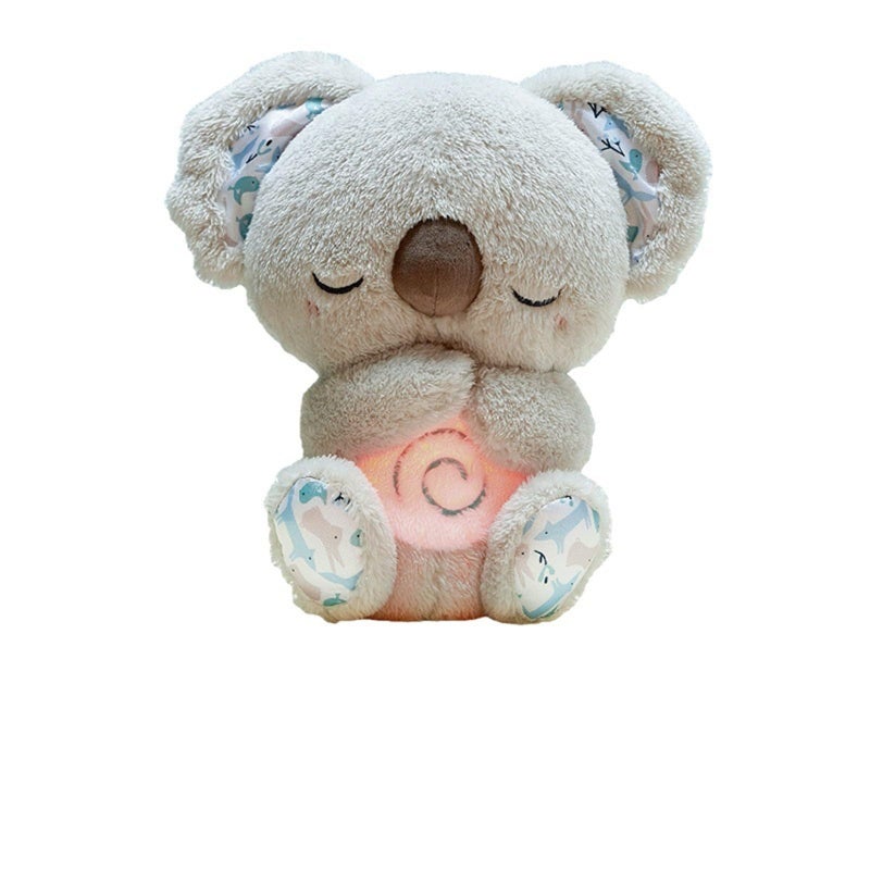 QFCST Relief Koala Breathing Stuffed Toy Anxiety Relief Plush Breathing Animal Sleeping Koala Plush Breathing with Musical Lights Rhythmic Breathing Motion - Image 2