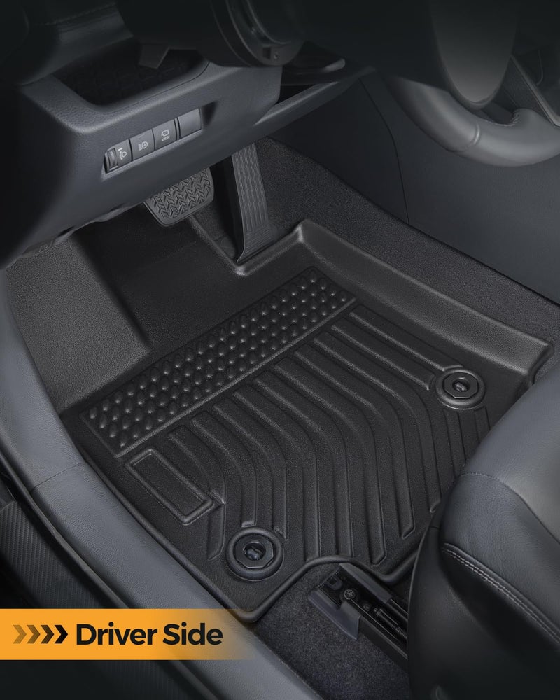 CarQiWireless All Weather Rubber Floor Mats Custom Fit for Toyota Rav4 2025 2024 2023 2022 2021 2020 2019 (Not for Hybrid or Prime), Trunk Mats & Cargo Liner for Front Rear Backseat, Black Accessories for Rav 4 - Image 2