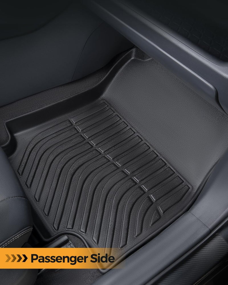 CarQiWireless All Weather Rubber Floor Mats Custom Fit for Toyota Rav4 2025 2024 2023 2022 2021 2020 2019 (Not for Hybrid or Prime), Trunk Mats & Cargo Liner for Front Rear Backseat, Black Accessories for Rav 4 - Image 3