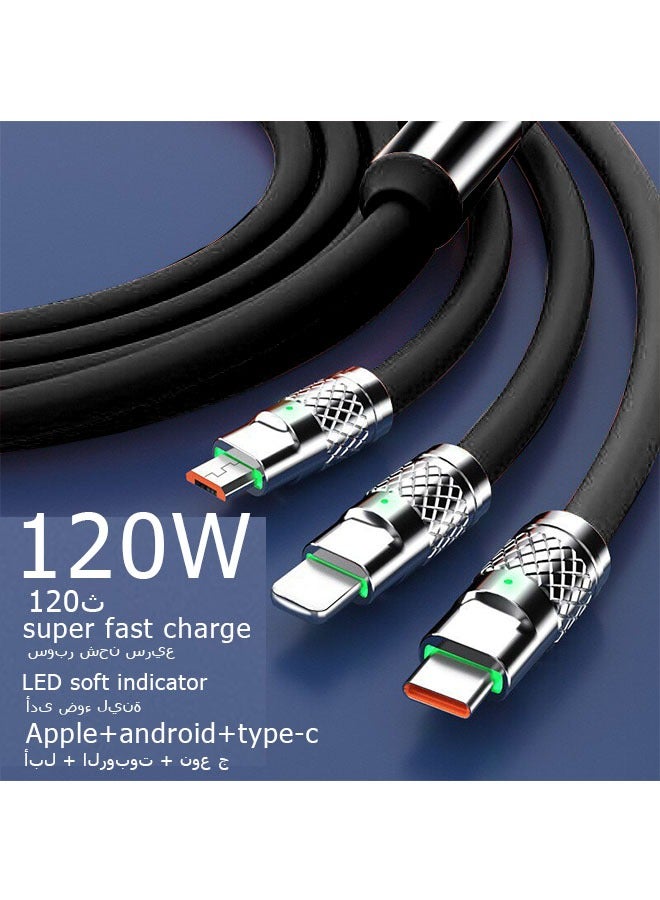 كوكونات التيار العالي 3 بوصة كابل الشاحن السريع كابل الشحن متعدد الوظائف 120 وات، بدلة لأجهزة - Image 2