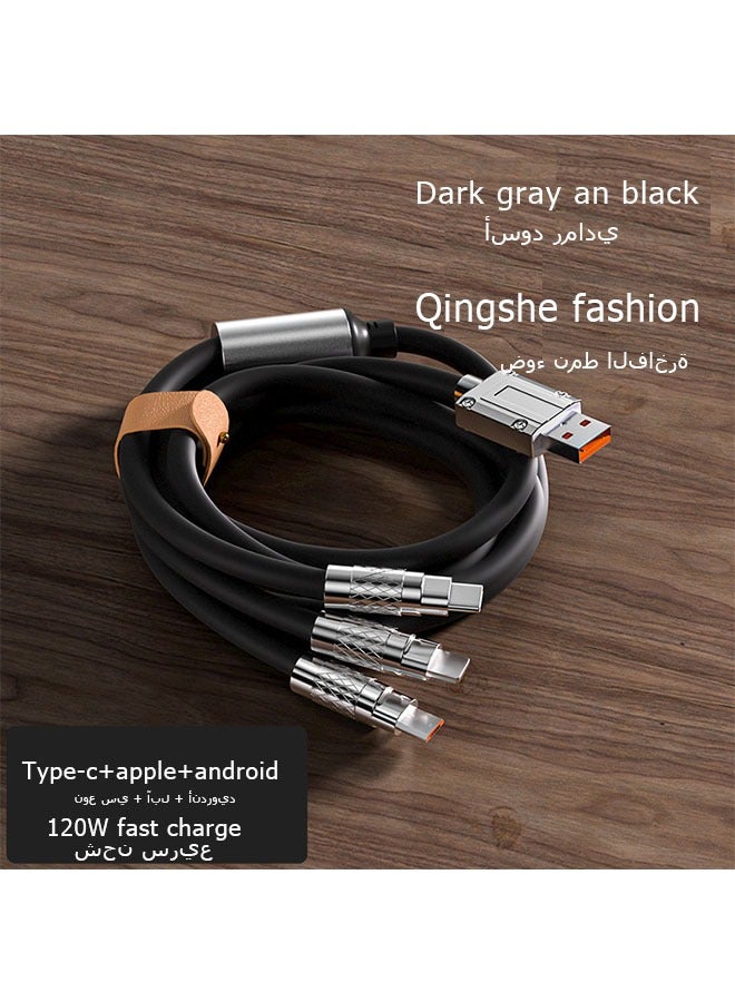 كوكونات التيار العالي 3 بوصة كابل الشاحن السريع كابل الشحن متعدد الوظائف 120 وات، بدلة لأجهزة - Image 3