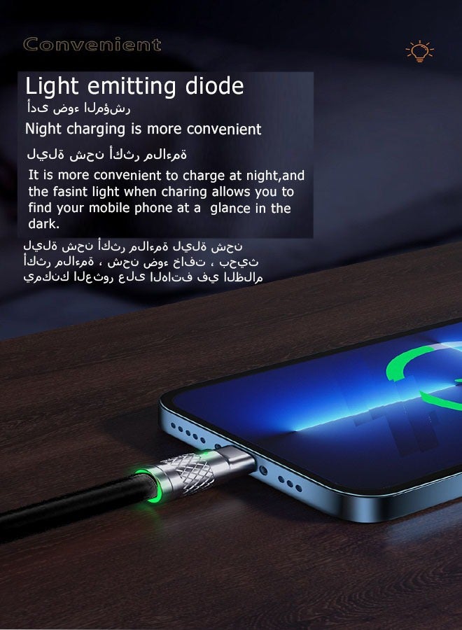 كوكونات التيار العالي 3 بوصة كابل الشاحن السريع كابل الشحن متعدد الوظائف 120 وات، بدلة لأجهزة - Image 4