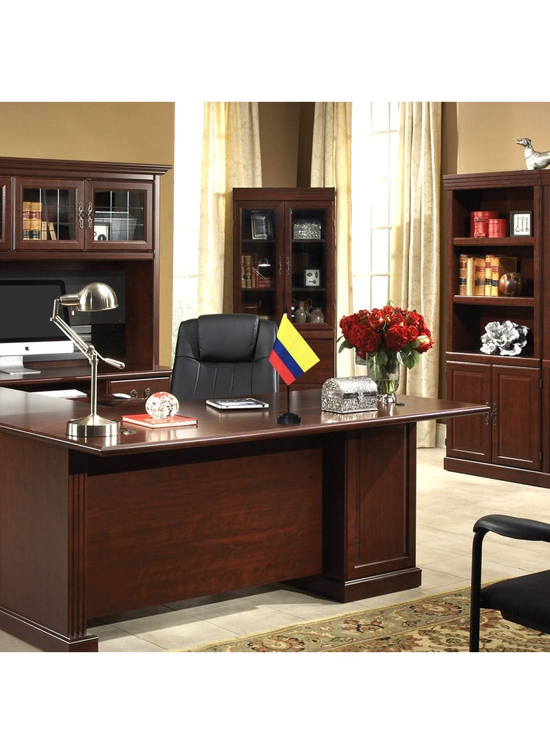 Anley ANLEY Columbia Deluxe Desk Flag Set  6 x 4 Inch Miniature Colombian Desktop Flag with 12 Solid Pole  Vivid Color and Fade Resistant  Black Base and Spear Top  - Image 3