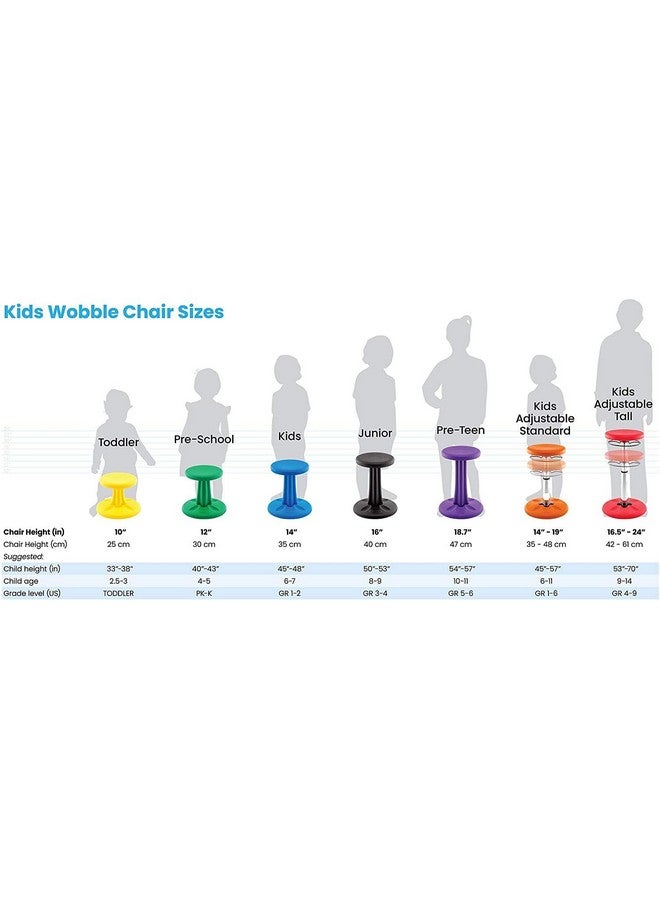 KORE DESIGN LLC KORE Design Wobble Stool Chair, Girls + Boys Kid Desk Stools, Ergonomic Small Office Chairs, Flexible Seating for Active Child, ADD/ADHD, Classroom, School, Home, Kids (14in), Age 6-7 yrs, Blue  - Image 3