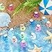Arrowbash 100 Pcs Mini Resin Ducks Bulk Cruise Ducks with Sunglasses Luminous Sailing Miniature Figurines Glow in The Dark Tiny Resin Figures for Micro Landscape Garden Decor - Image 4