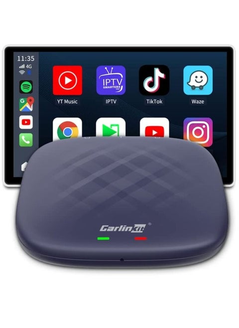 2023 Android 12.0 Carlinkit CarPlay Ai Box, 4+64G, Pro Series with Premium Qualcomm 8-cores, Built-in Multimedia 3-in-1 Adapter / Google Play / Android Auto, Only for Cars with OEM Wired CarPlay