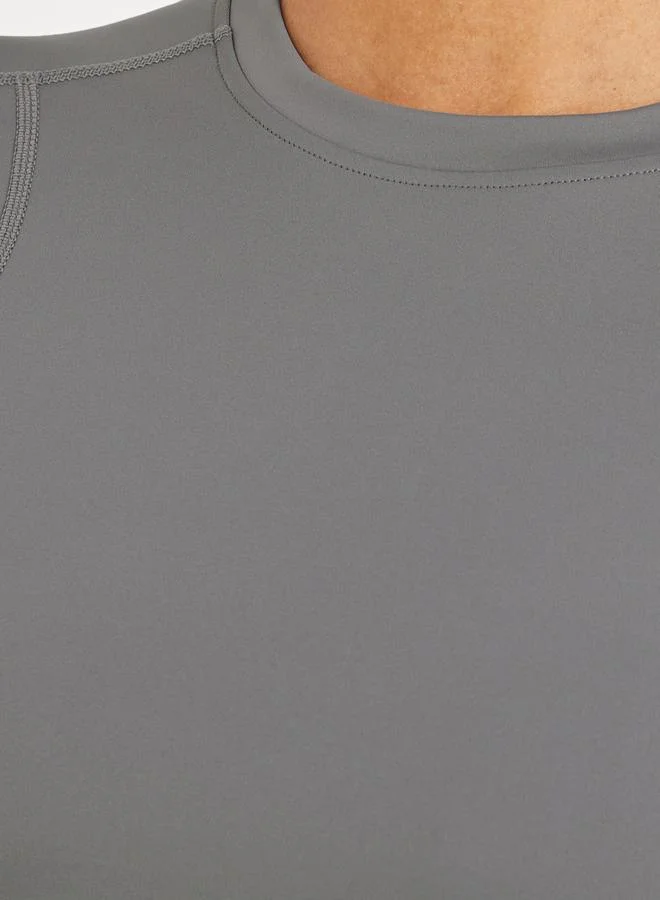 Styli Stitch Detail Fitted Short Sleeve Top