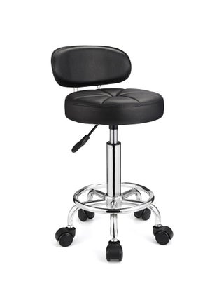 HMTOT Swivel Stools with Wheels Height Adjustable Rolling Spa Stool Backrest Black - pzsku/Z3E82FD7F01ED4CBD2009Z/45/1749491255/04e91db1-1092-4d3b-897a-ffb118759b01