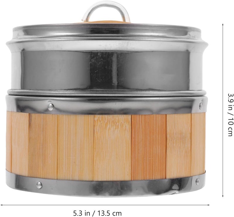 GALPADA Stainless Steel Edge Steamer Basket Set 13cm Reusable Cooking Steamer with Lid for Steamed Buns Dumplings Kitchen Food - Image 2