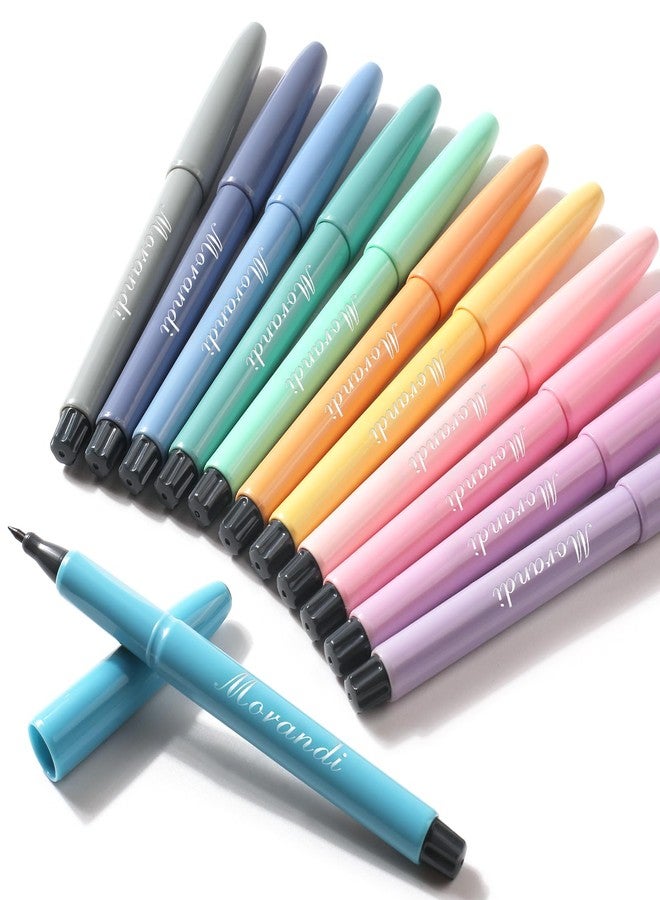 HANKU Colored Felt Tip Pens,12Pack Colored Fineliner Bible Pens No Bleed Through,0.38mm Extra Fine Tip Marker Pens for Bullet Journaling,Planner,Coloring,Bible Study Back to School Office Supplies - Image 1