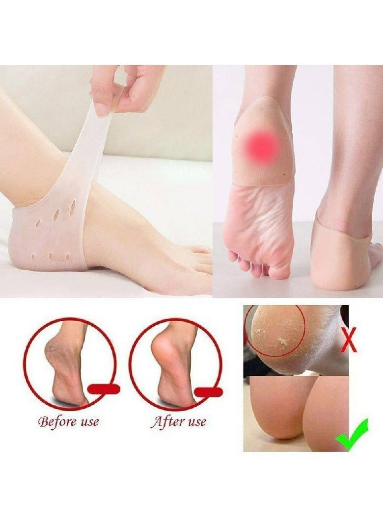 Spaceshoop Breathable silicone heel protector for plantar fasciitis reduces pressure on the heel and relieves heel pain and cracks in the heel - Image 3