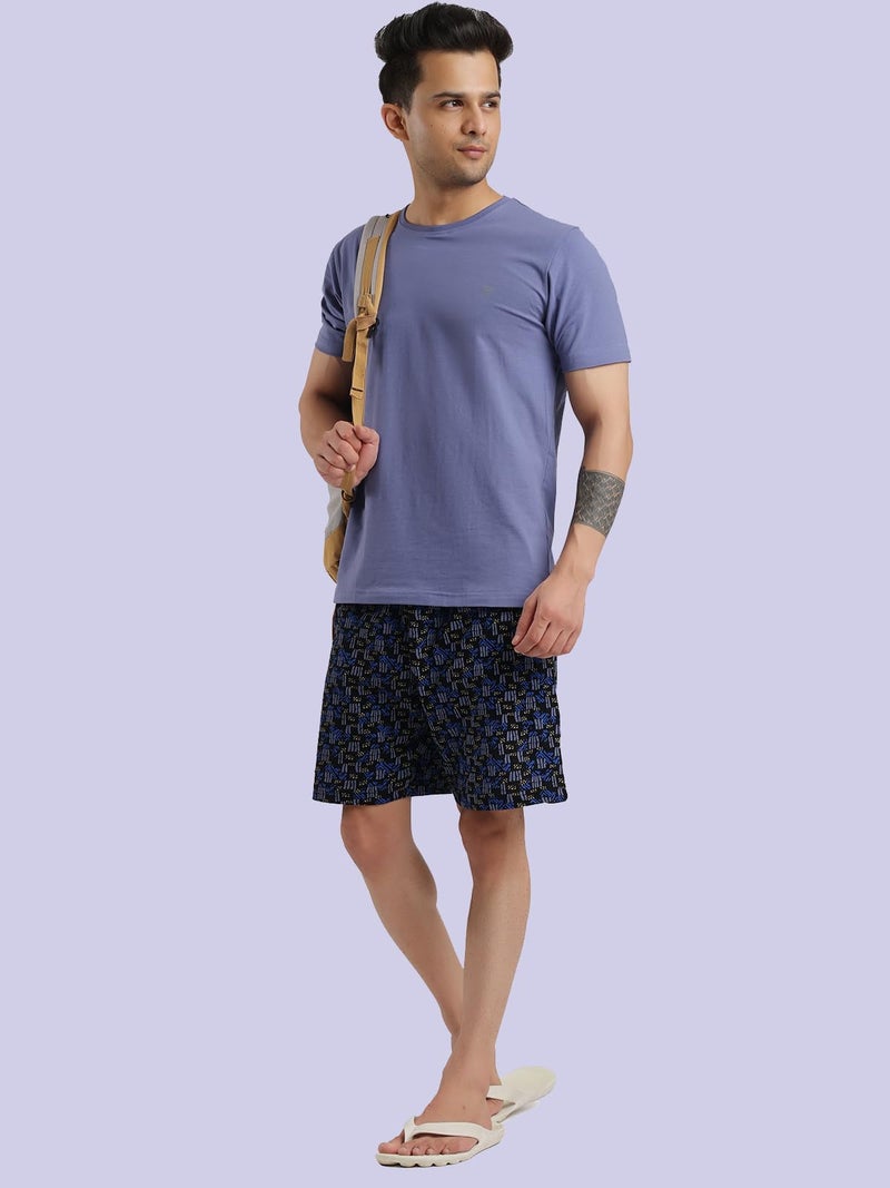Bumchums Printed Knee Length Bermuda Shorts for Men, Cotton Fabric, Regular Fit, Pack of 2 - Image 2