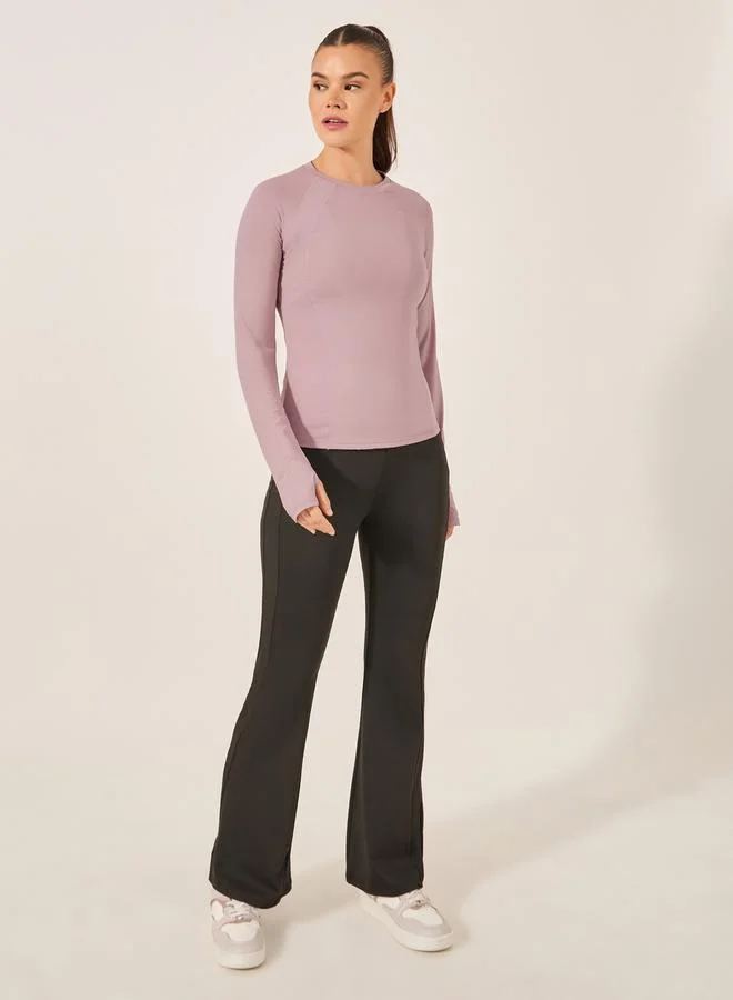 Styli Stitch Detail Thumbhole  Long Sleeve Top