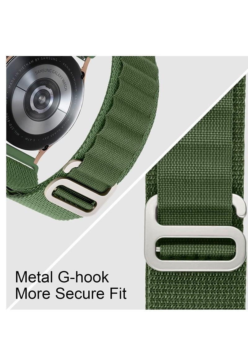 Alpine Loop 22mm متوافق مع Oraimo Tempo W 3 OSW22N- ساعة ذكية رياضية ، حزام نايلون رياضي متين مع خطاف من التيتانيوم G أخضر زيتوني