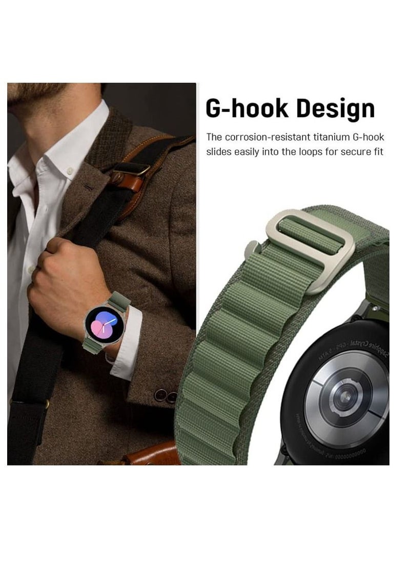 Alpine Loop 22mm متوافق مع Oraimo Tempo W 3 OSW22N- ساعة ذكية رياضية ، حزام نايلون رياضي متين مع خطاف من التيتانيوم G أخضر زيتوني