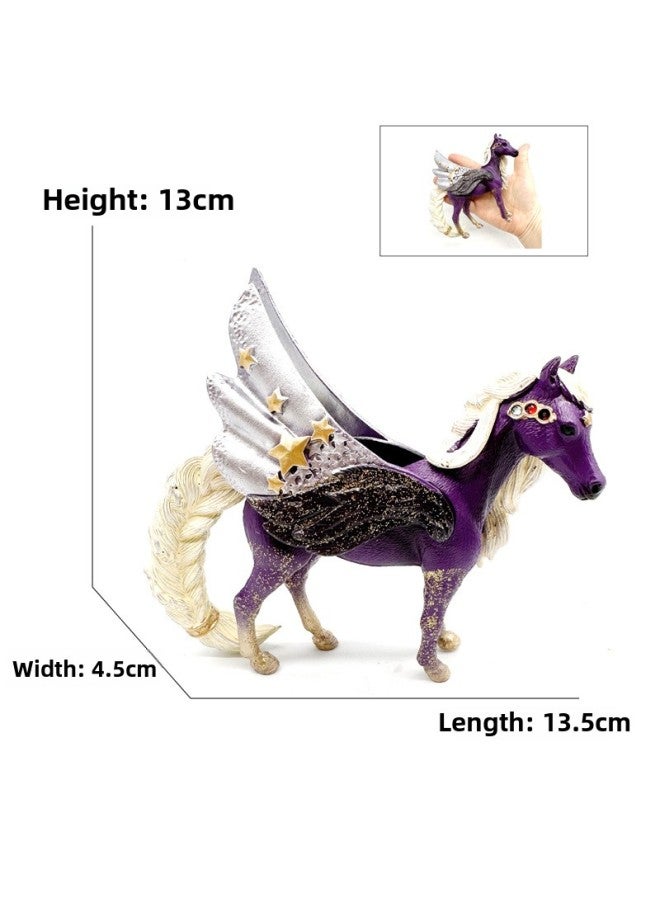 Animal Model Special For Teaching And Education Animal Model Kangaroo Elephant Lion Tiger Deer Ostrich Wolf-Color:1685 Purple Horse (125g)  - Image 1
